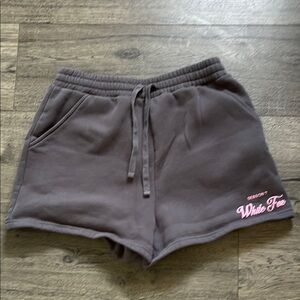 white fox grey comfy shorts